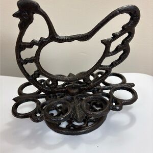 Cast Iron Chicken Egg Holder